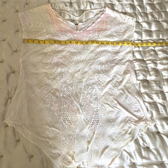 Free People Crochet Shells Scalloped Hem T-shirt - Picture 10 of 13